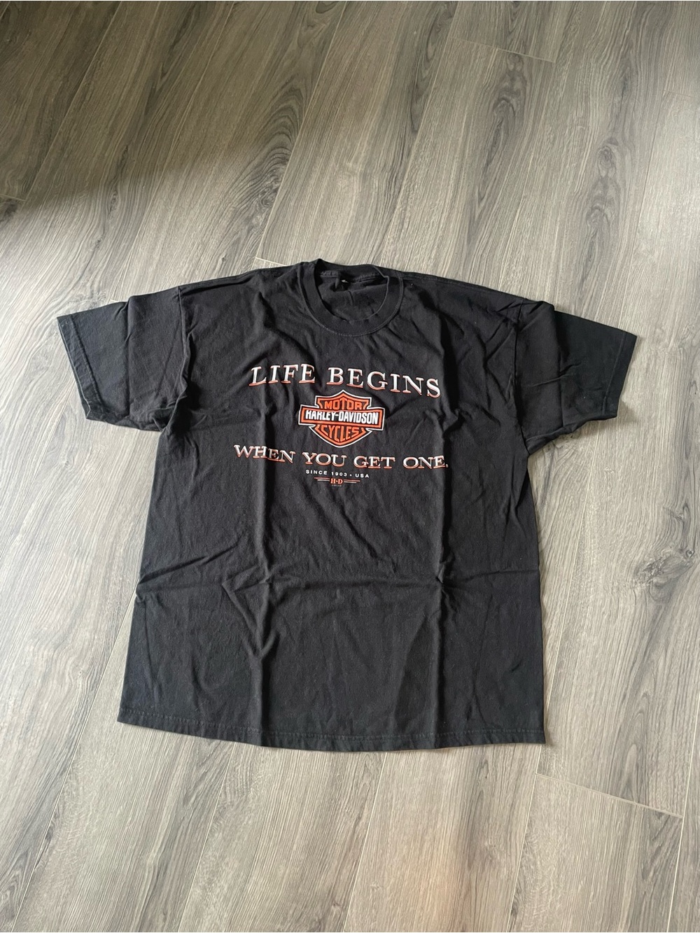 Harley Davidson Black Tee Shirt Brandon Florida Men’s Size XL Vintage Biker